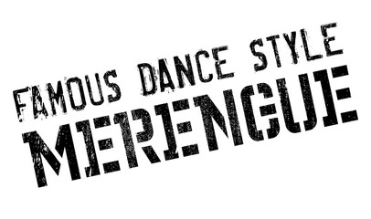 Obraz premium Famous dance style, Merengue stamp. Grunge design with dust scratches. Effects can be easily removed for a clean, crisp look. Color is easily changed.