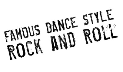Famous dance style, Rock and Roll stamp. Grunge design with dust scratches. Effects can be easily removed for a clean, crisp look. Color is easily changed.