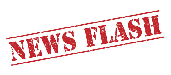 news flash red vector stamp on white background