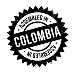 Assembled in Colombia rubber stamp. Grunge design with dust scratches. Effects can be easily removed for a clean, crisp look. Color is easily changed.