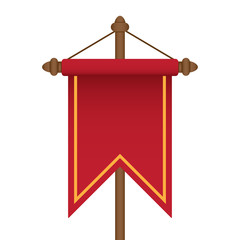 vector illustration of red vintage banner flag