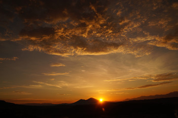 Sunset Mount Vesuvius (volcano in Italy)
