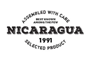 Assembled in Nicaragua rubber stamp. Grunge design with dust scratches. Effects can be easily removed for a clean, crisp look. Color is easily changed.