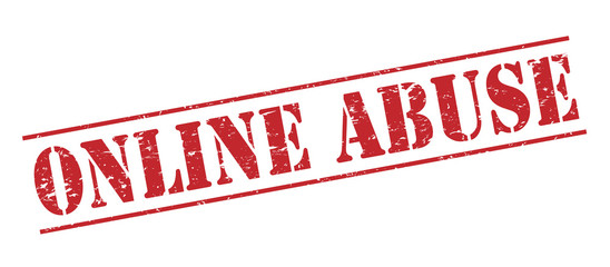 online abuse red stamp on white background