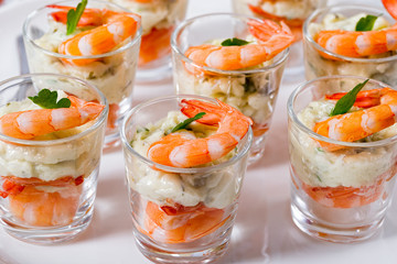 individual Cocktail Shrimp Shooters with delicious homemade aiol