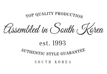 Assembled in South Korea rubber stamp. Grunge design with dust scratches. Effects can be easily removed for a clean, crisp look. Color is easily changed.