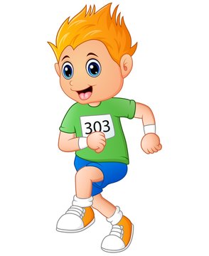 Running boy cartoon