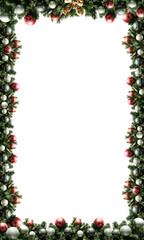 Christmas border and frame graphic with ornaments