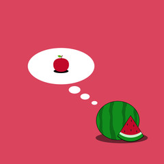vector illustration of watermelon and apple