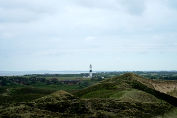 Fototapeta na wymiar View To Kampen Lighthouse and Wadden Sea/ Germany
