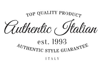 Authentic italian product stamp. Grunge design with dust scratches. Effects can be easily removed for a clean, crisp look. Color is easily changed.