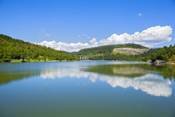 Fototapeta na wymiar Lake Bajer (Bajersko jezero) in Fuzine. Croatia.