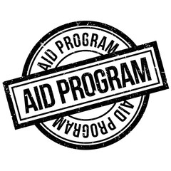 AID Program rubber stamp. Grunge design with dust scratches. Effects can be easily removed for a clean, crisp look. Color is easily changed.