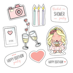 girl party invitation or congratulation cards