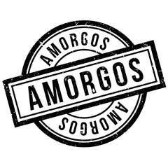 Amorgos rubber stamp. Grunge design with dust scratches. Effects can be easily removed for a clean, crisp look. Color is easily changed.