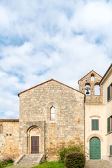 church of saint martin, 11th century, in Magliano in tuscany, italy