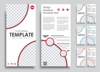 Design flyers narrow size 4 color options.