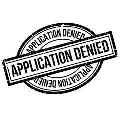 Application Denied rubber stamp. Grunge design with dust scratches. Effects can be easily removed for a clean, crisp look. Color is easily changed.