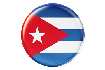 Fototapeta premium Badge with flag of Cuba, 3D rendering