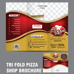tri fold pizza brochure template