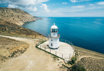 The 19th century lighthouse at Cape Meganom