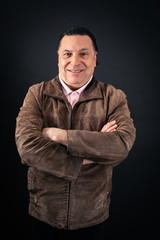 Handsome Man doing different expressions in different sets of clothes: arms crossed