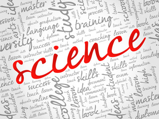 SCIENCE word cloud collage, education concept background