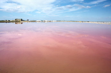 Pink salt lake