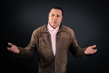 Handsome Man doing different expressions in different sets of clothes: welcome