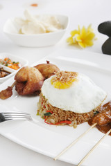 Fried rice, egg and meat