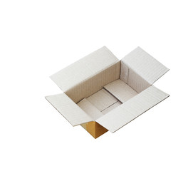 Empty cardboard box Isolated on white background with clipping path.