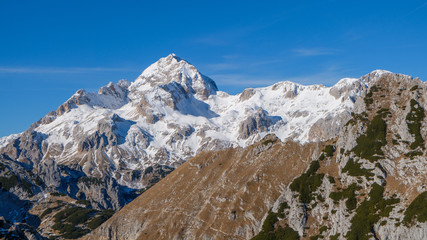 Snow-covered mountain summit