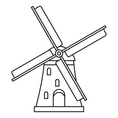 Windmill icon. Outline illustration of windmill vector icon for web