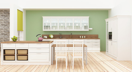 Kitchen interior 3D rendering
