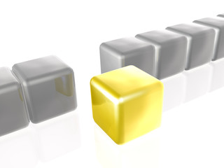 Yellow and grey cubes