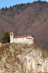 Fototapeta premium The Rocca in country Nozza with Medieval Church
