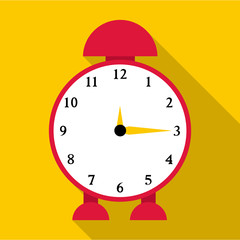 Alarm clock icon. Flat illustration of alarm clock vector icon for web