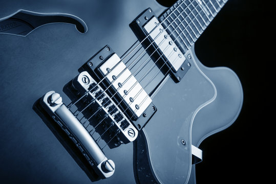 blues electric guitar close up