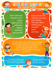 Vector brochure backgrounds with cartoon children. Infographic template design.