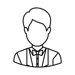 Man icon. Male avatar person people and human theme. Isolated design. Vector illustration