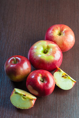 red apples on table close up