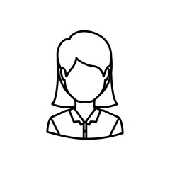 Woman icon. Girl female avatar person people and human theme. Isolated design. Vector illustration