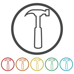 Hammer Icons set, line icon 