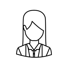 Woman icon. Girl female avatar person people and human theme. Isolated design. Vector illustration