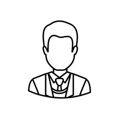Man icon. Male avatar person people and human theme. Isolated design. Vector illustration