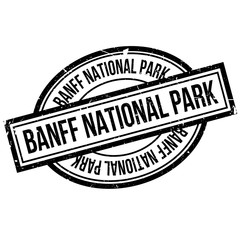 Banff National Park rubber stamp. Grunge design with dust scratches. Effects can be easily removed for a clean, crisp look. Color is easily changed.