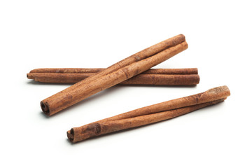 Cinnamon sticks  on white background