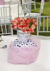 Wedding table, flowers and food 