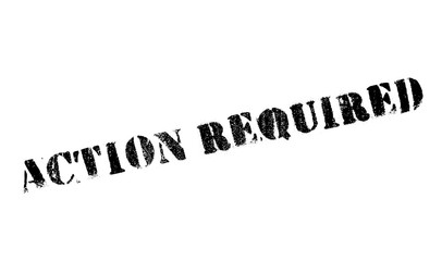 Action required stamp. Grunge design with dust scratches. Effects can be easily removed for a clean, crisp look. Color is easily changed.