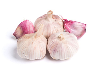 Garlic isolated on white